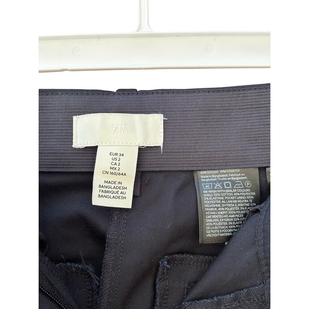 H&M Dress Pants Womens US 2 Gray Slim Ankle Career Office Stretch Trouser - Picture 4 of 8